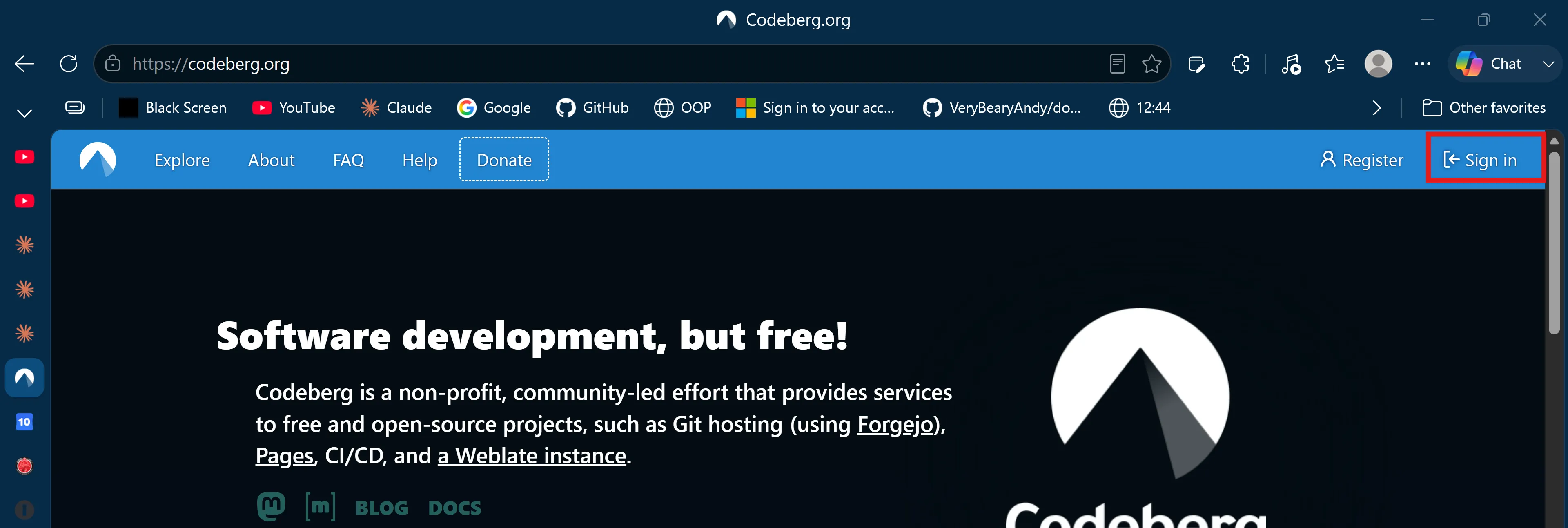 code berg login